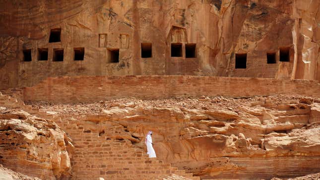 The 2,600-year-old rock-cut tombs of Al-Khuraiba, in Saudi Arabia.