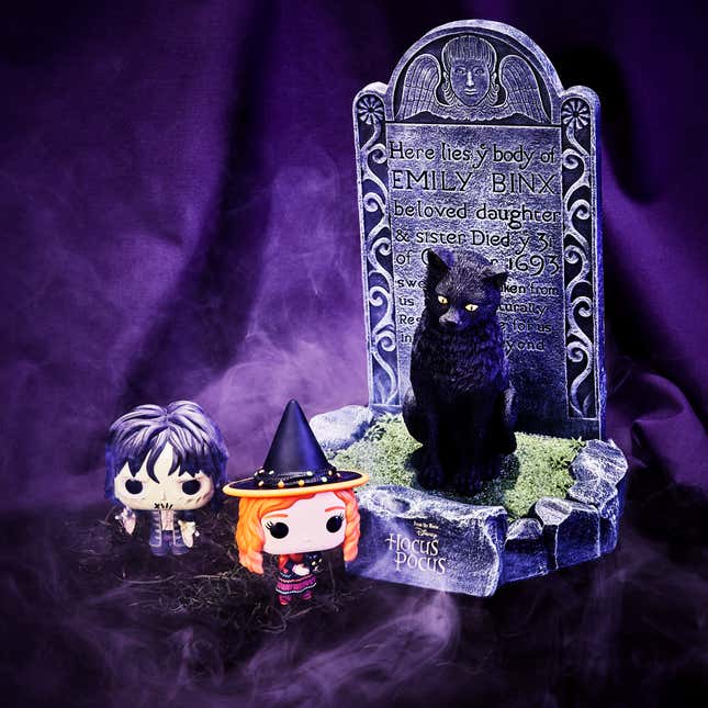 Funkos and Binx the Cat grave