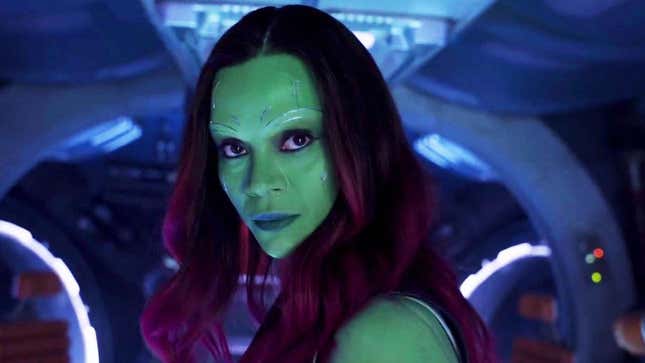 Zoe Saldana as Gamora in Guardians Of The Galaxy Vol. 2