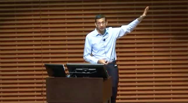 Raj Chetty lecturing on “Using Big Data to Solve Economic and Social Problems”.