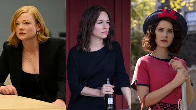 Sarah Snook in Succession; Sarah Goldberg in Barry; Rachel Brosnahan in The Marvelous Mrs. Maisel 