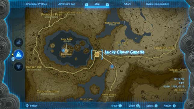 A map shows the location of the Lucky Clover Gazette.