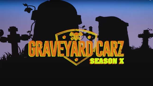 The title screen for Graveyard Carz. 