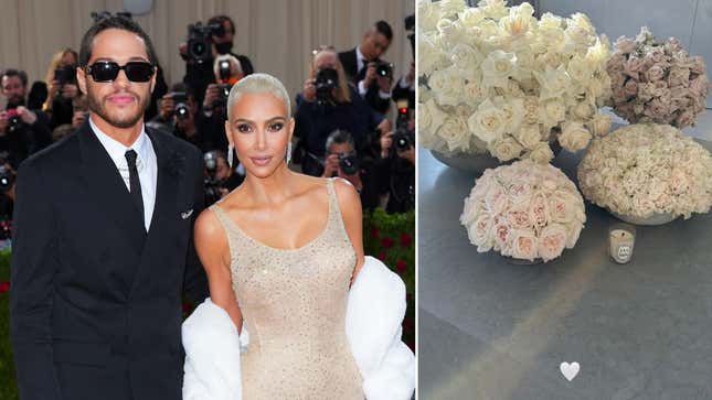 Fans are convinced a photo of flowers and a Jasmin candle that Kim Kardashian posted to her Instagram story over the weekend confirm she and Pete are back on.
