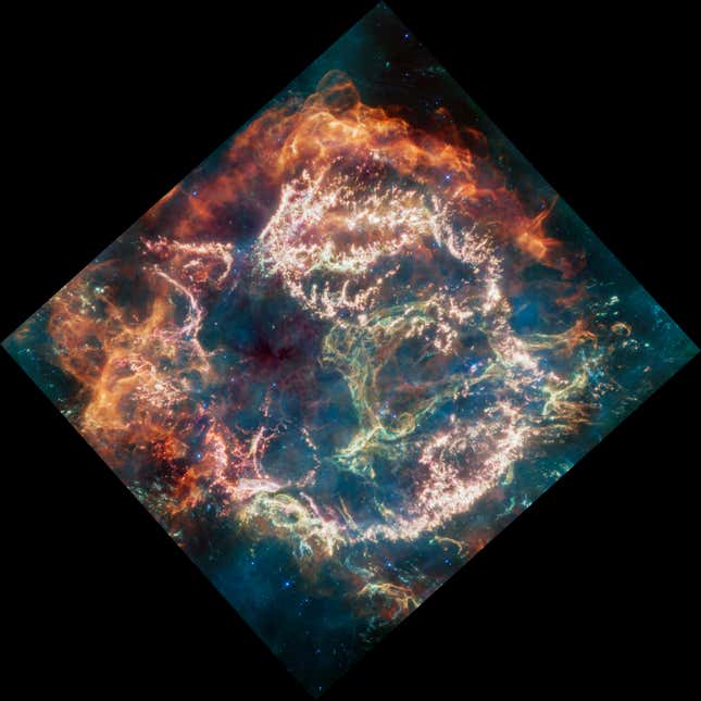 Cassiopeia A as seen by Webb in 2023.