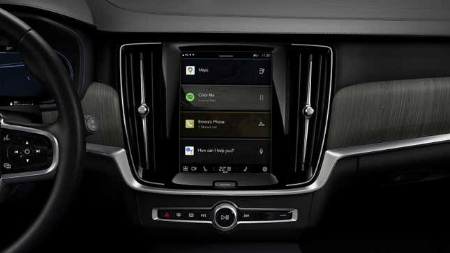 Volvo’s infotainment system with Google in the 2022 V90.