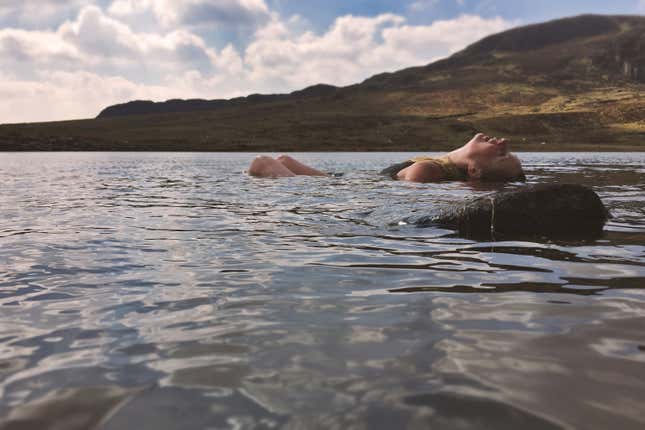 Shallow swimmer by Lake verge by Vivienne Rickman-Poole