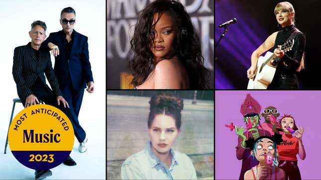 Clockwise from left: Depeche Mode (Photo: Anton Corbijn); Rihanna (Photo: Jesse Grant/Getty Images for Disney); Taylor Swift (Photo: Terry Wyatt/Getty Images); Gorillaz (Photo: Courtesy of Nasty Little Man ) Lana Del Rey (Photo: Neil Krug/Interscope Records)