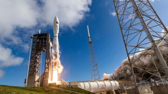 The May 2020 launch of an Atlas V rocket from Cape Canaveral Air Force Station carrying a U.S. Space Force mission.