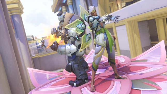 Overwatch 2 characters B.O.B. and Lifeweaver standing back-to-back