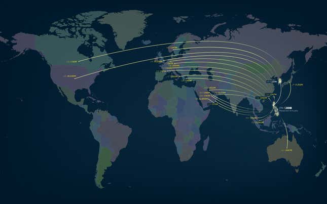 Hundreds of millions of remittance dollars move around the world each year. (click to enlarge)