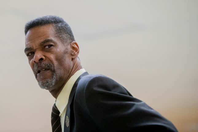 Flint City Councilman Eric Mays addresses criticisms during a town hall meeting on Thursday, Jan. 23, 2020 in Flint, Mich.