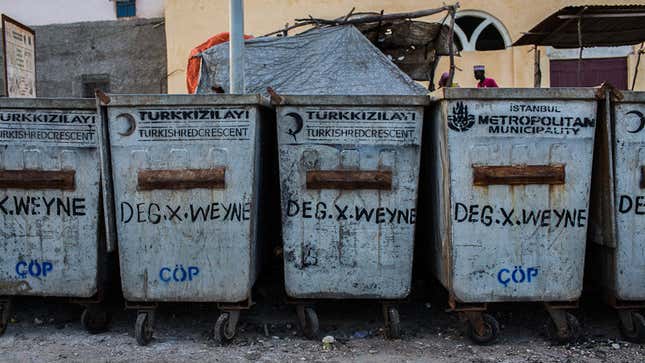 Dumpsters from the city of Istanbul, which is leading sanitation operations in Mogadishu. Photo by Will Swanson