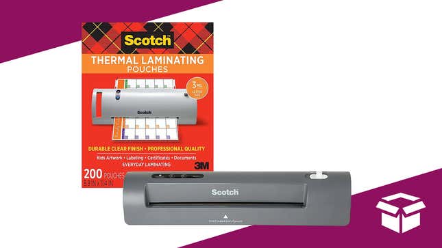The Scotch thermal laminator two roller system.