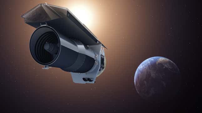 Artist’s impression of the Spitzer Space Telescope. 