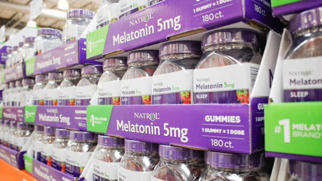 Melatonin gummies pictures for sale in a store