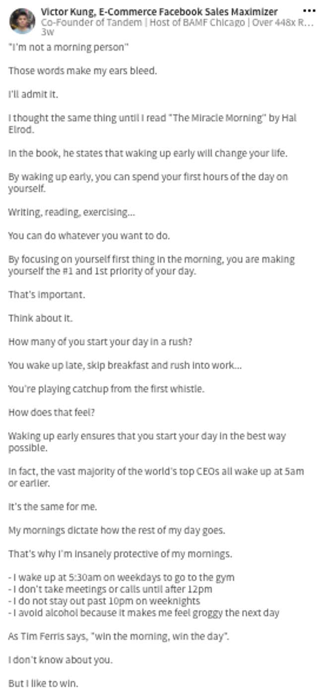 Image for article titled LinkedIn glorifies the competitive sport of pathological workaholism