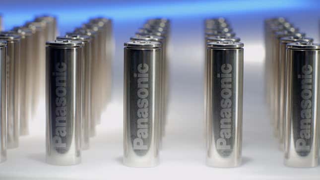 Panasonic batteries lined up