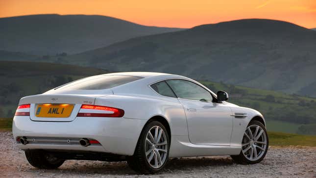 A photo of the rear quarter on the Aston Martin DB9. 