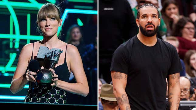 Image for article titled Drake, Adult Man, Covers Up Taylor Swift’s Name With Emojis on Billboard Hot 100 Screenshot