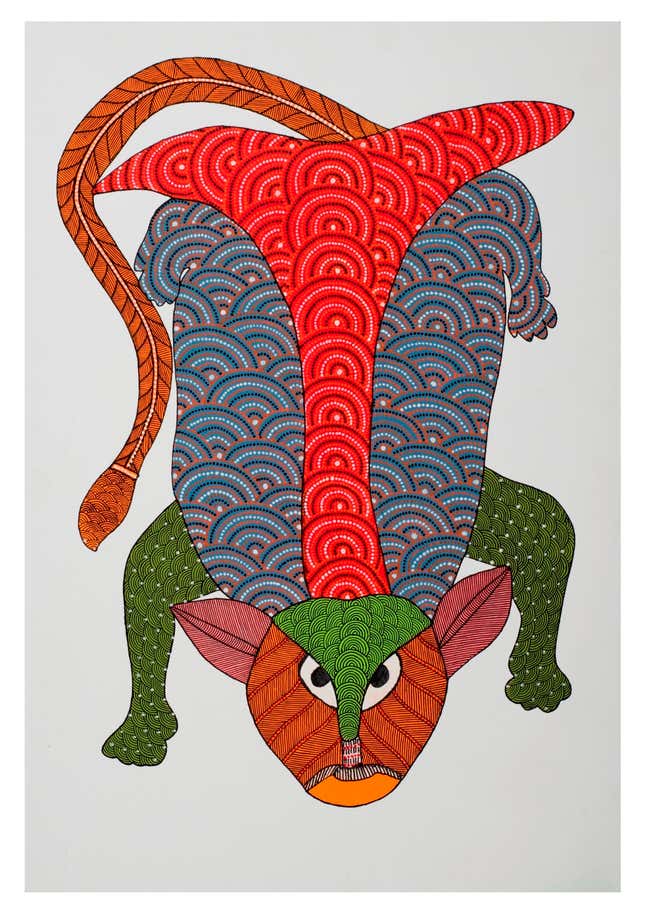 Nankusia Shyam, Untitled, acrylic on paper.