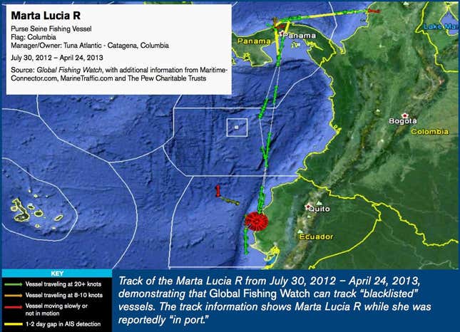 Image for article titled The world’s fish poachers are now being tracked… by Google