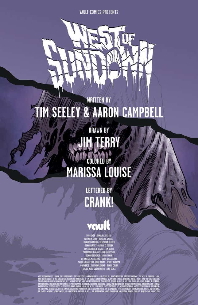 Image for article titled Sink Your Teeth Into a Tale of Western Horror With West of Sundown's Full First Issue