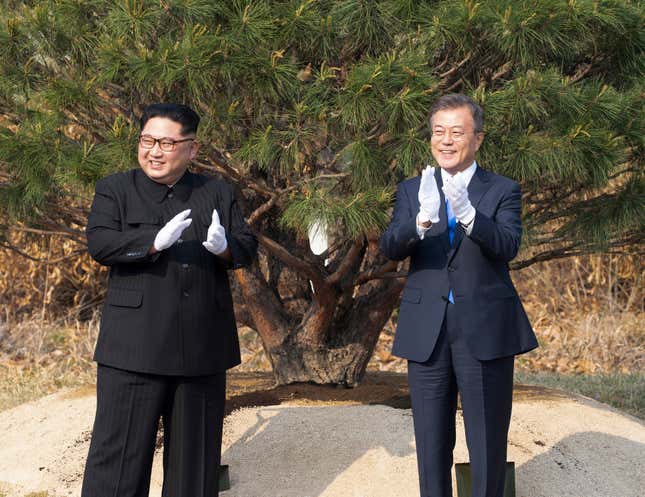 Applause after planting a commemorative tree.