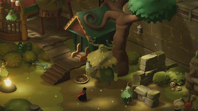 the main character in deaths door approaches a tree and a house in one of the best games of 2021