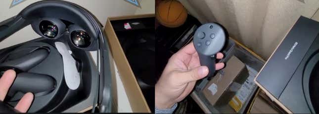 Images taken from the leaked video showing the supposed new version of the headset and controllers.