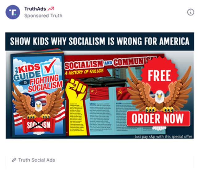 An ad for "The Kids Guide to Fighting Socialism"