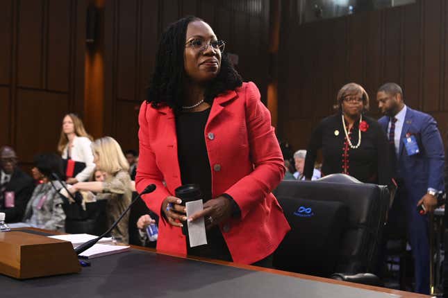 Judge Ketanji Brown Jackson returns from a break during a Senate Judiciary Committee confirmation hearing on her nomination to become an Associate Justice of the US Supreme Court on Capitol Hill in Washington, DC, on March 22, 2022.