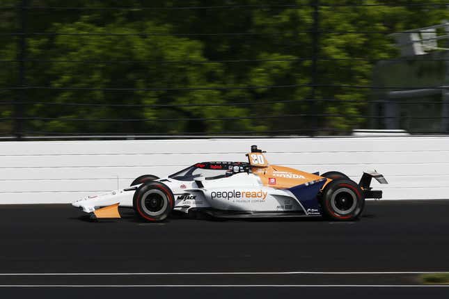 Christian Lundgaard in his No. 30 Rahal Letterman Lanigan Racing Honda during practice for the 2022 Indy 500