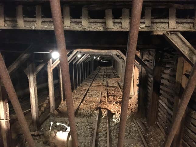Empire Mine, outside of Grass Valley, was once one of the most lucrative mines in the state. The mine ceased operation in 1956 and became a state historic park in 1974. Today, visitors can look down the old mine shaft, which went down over 11,000 feet (and over a vertical mile deep).