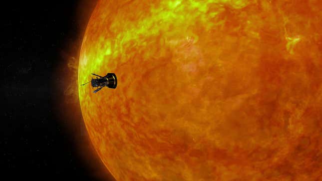 An artist's imagining of the probe approaching the Sun.
