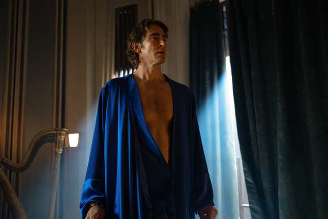 Most of Apple’s images for “In Seldon’s Shadow” feature Lee Pace falling out of a robe. Can’t imagine why.