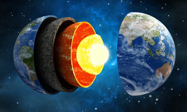 The layer of molten rock corresponds with the upper mantle, also known as the asthenosphere. 