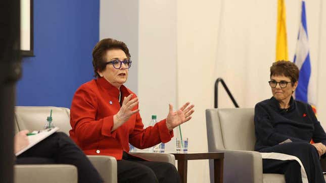 Billie Jean King and Ilana Kloss discussed gender equity and financing in women’s sports.