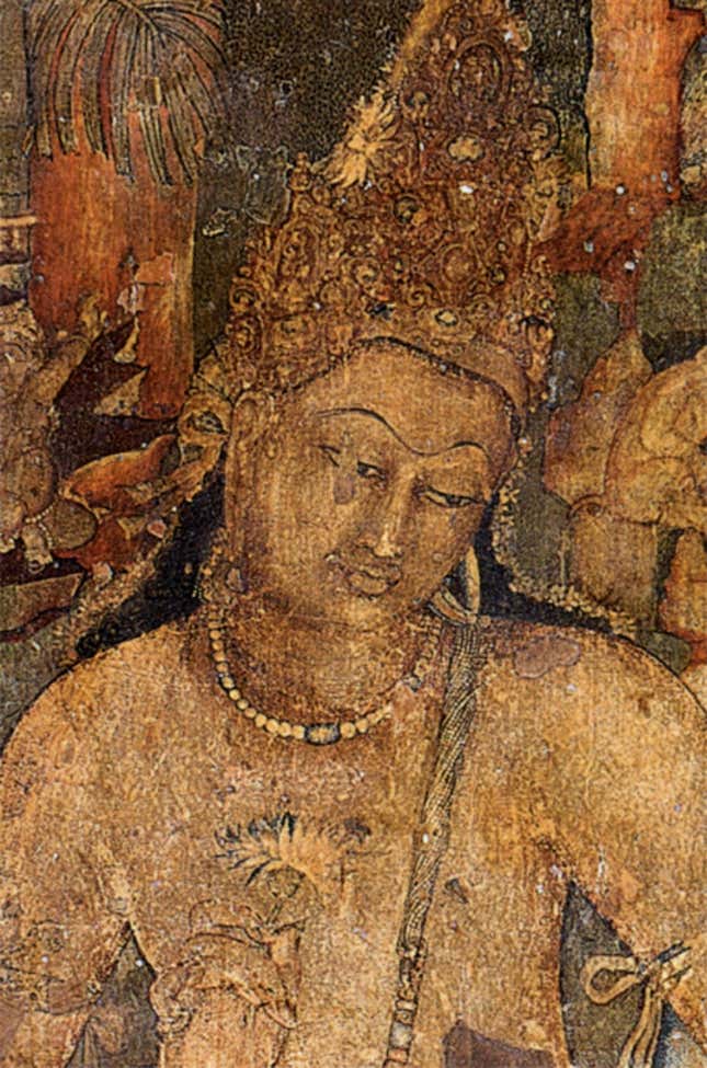 Bodhisattva Padmapani in the Ajanta caves in Maharashtra’s Aurangabad district.