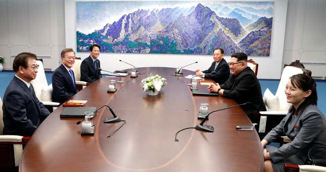 All smiles during a roundtable discussion.