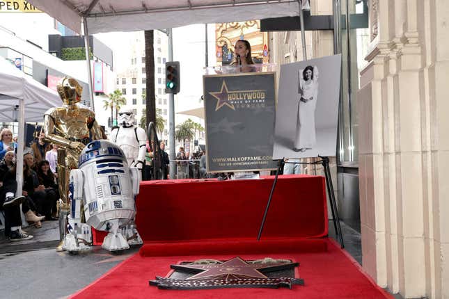 Image for article titled Star Wars Icon Carrie Fisher Honored at Hollywood Walk of Fame Ceremony