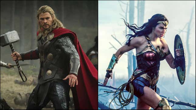 Left: Thor: The Dark World (Screenshot: Marvel Studios/YouTube); Right: Wonder Woman (Photo: Earner Bros.)