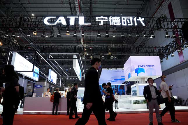 CATL's booth at the Shanghai Auto Show, 2023