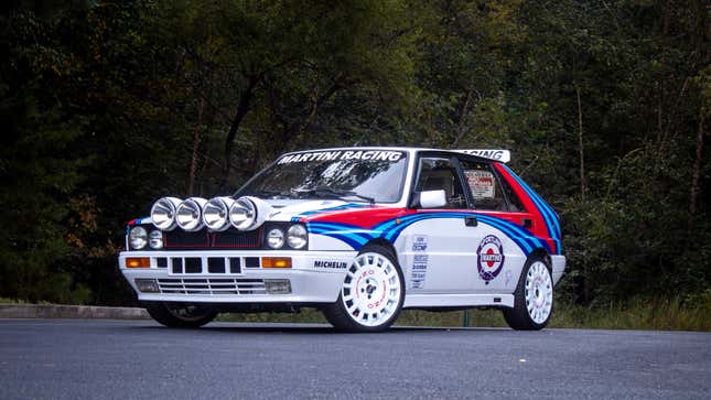 Image for article titled Live Your Rally Dreams In This Martini-Livery Lancia Delta HF Integrale