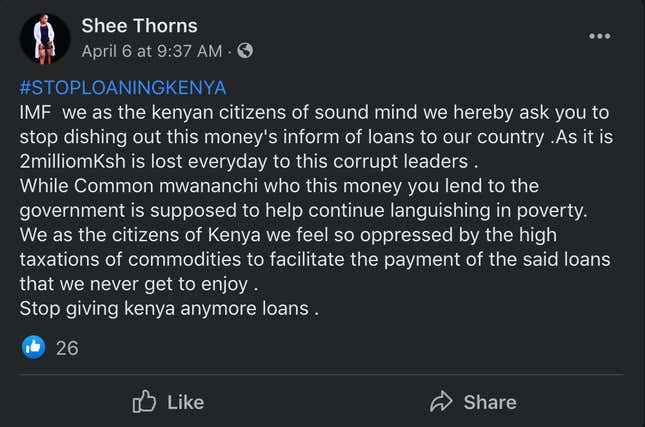 Image for article titled Kenyans are furious with the IMF over billions more in loans