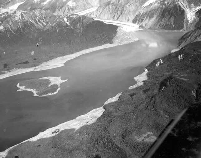 The 1958 megatsunami scoured Lituya Bay’s mountains bare.
