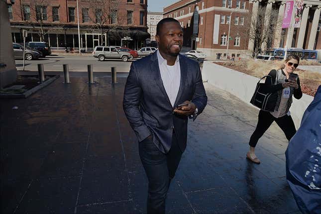 Curtis Jackson, also known as 50 Cent, makes an appearance at bankruptcy court on March 09, 2016 in Hartford, Connecticut. Jackson filed for bankruptcy one year ago and is now being asked to explain Instagram photos, including one of him next to piles of cash arranged to spell out “broke.”