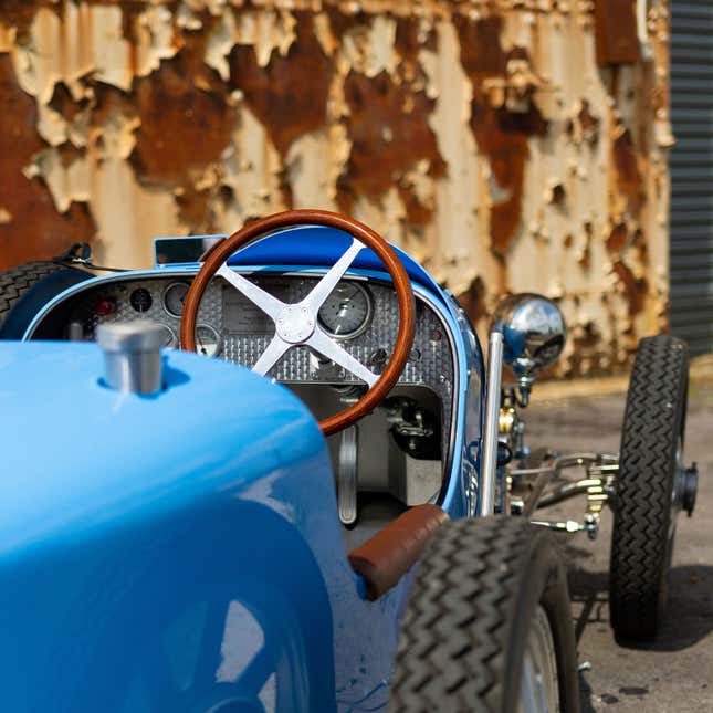 A photo of the dash in the Baby Bugatti II.