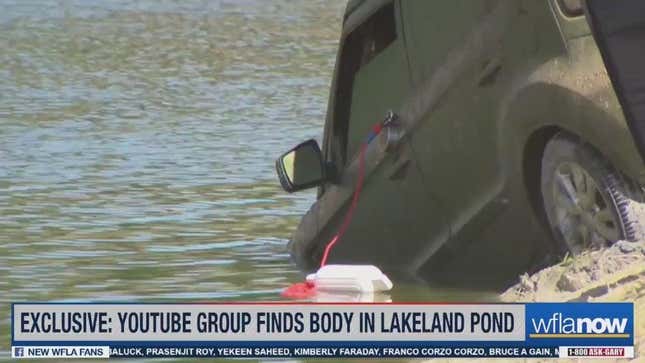 Image for article titled YouTubers Find Missing Woman&#39;s Car In Just Six Feet Of Water 10 Months After She Went Missing