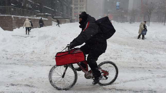Image for article titled Should You Feel Guilty Ordering Delivery in Bad Weather?